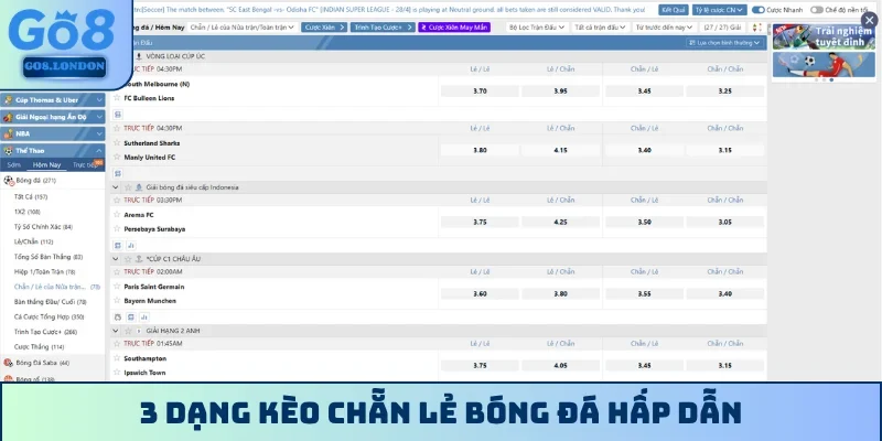 3 dạng kèo chẵn lẻ bóng đá hấp dẫn