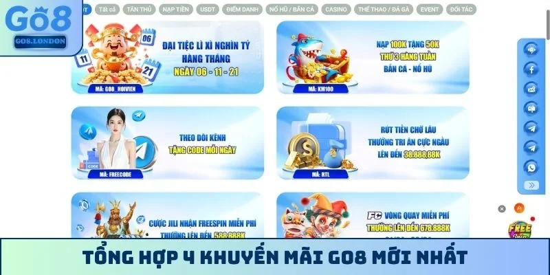 Tổng hợp 4 khuyến mãi GO8 mới nhất